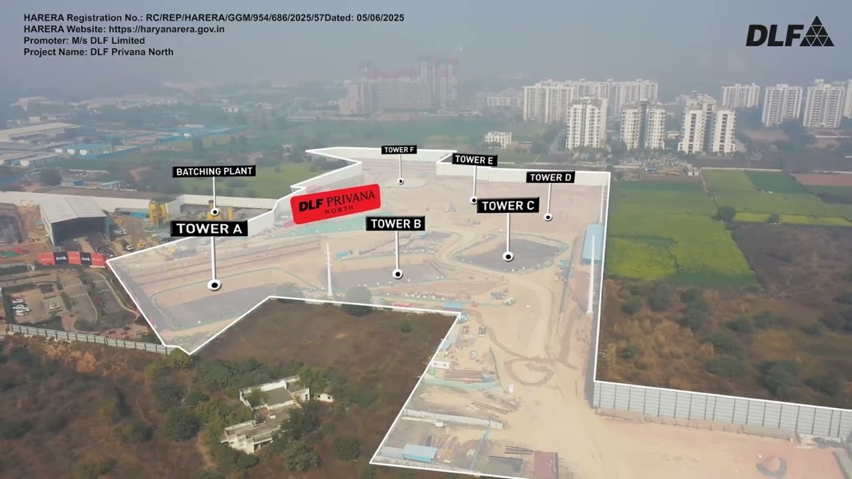 DLF Privana North construction site, January 2026