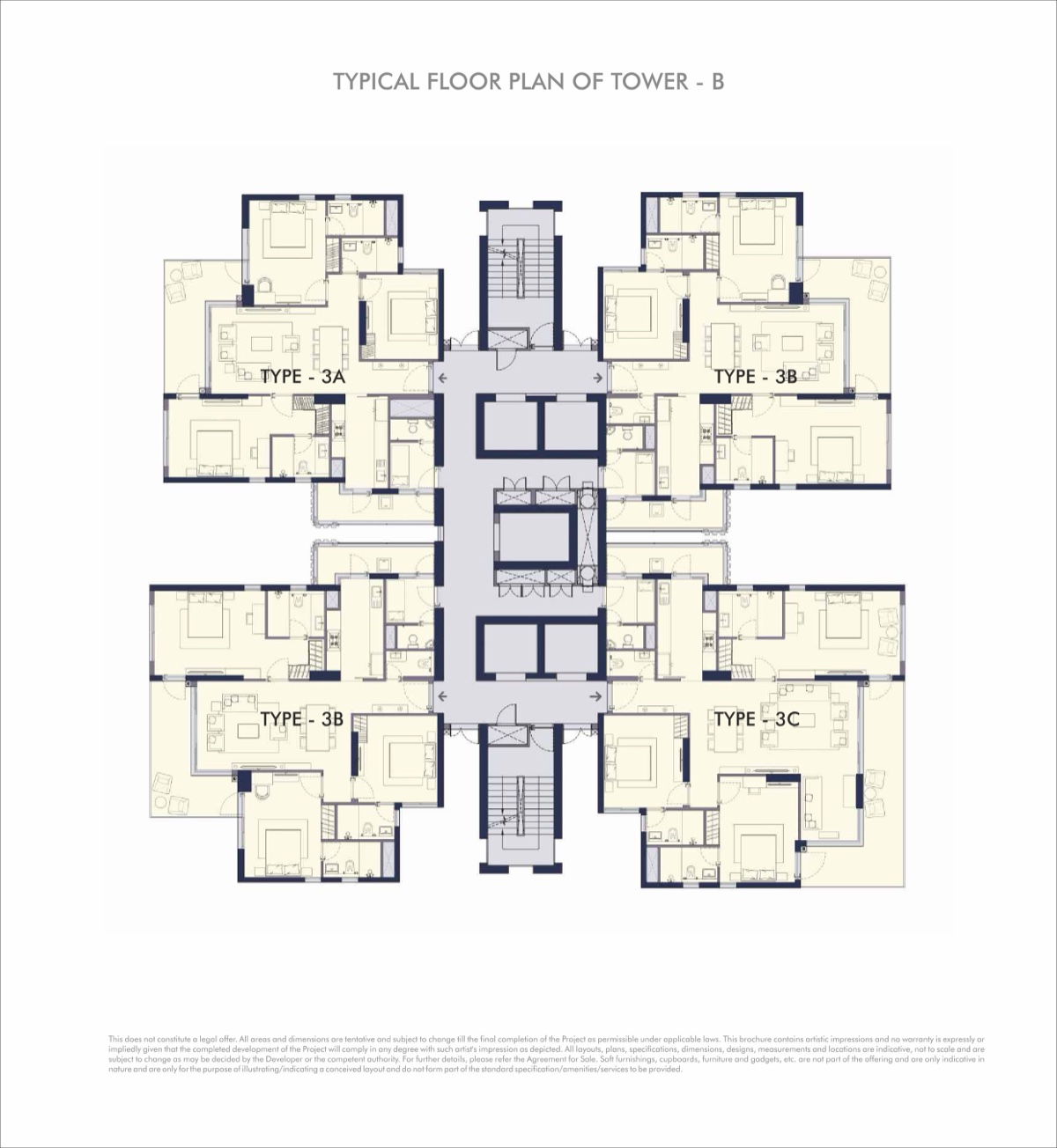 Elevate Typical floor plan, Tower B