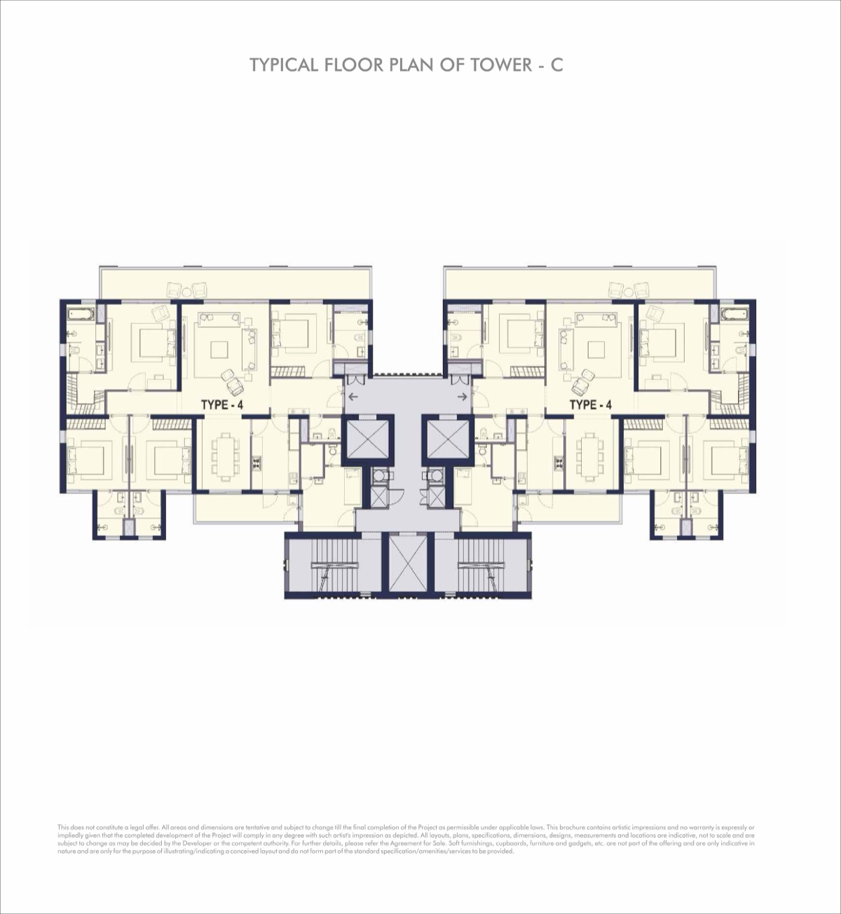 Elevate Typical floor plan, Tower C