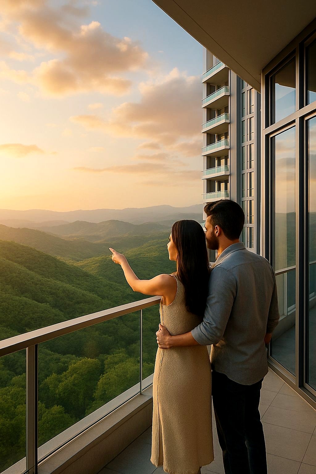 Balcony view towards the Aravallis (illustrative image, not the developer's design)