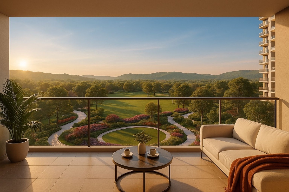 Balcony over the gardens (illustrative image, not the developer's design)