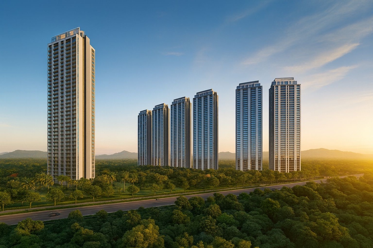 The towers at sunrise (illustrative image, not the developer's design)