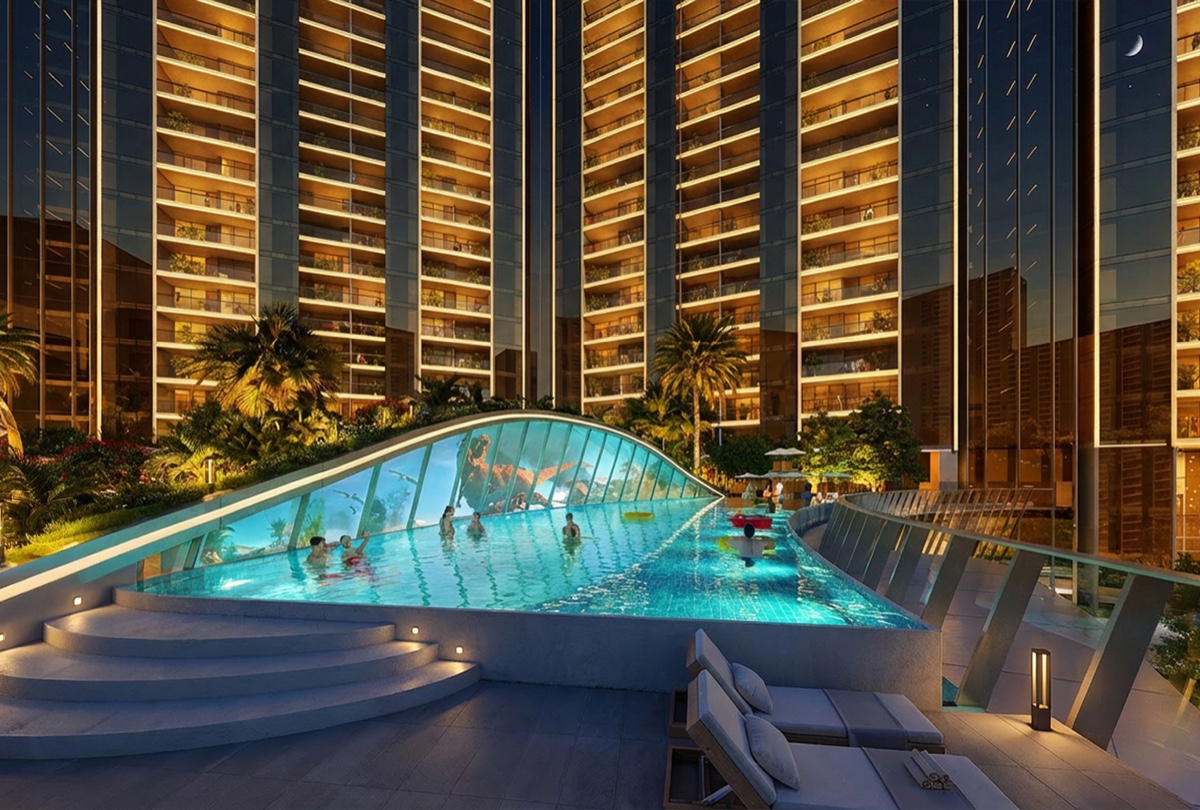 Heated infinity pool