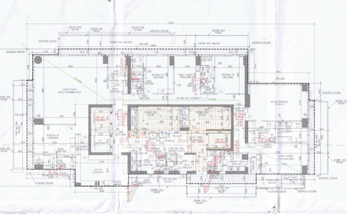 One42 Golf Course Road Typical floor plan, Tower A