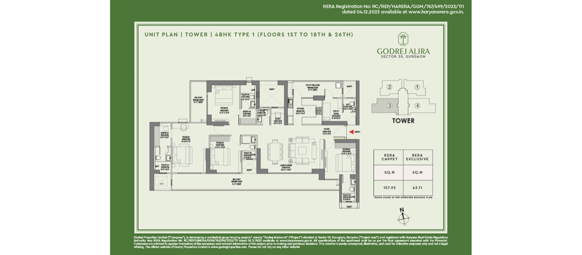 Godrej Alira 4 BHK Type 1