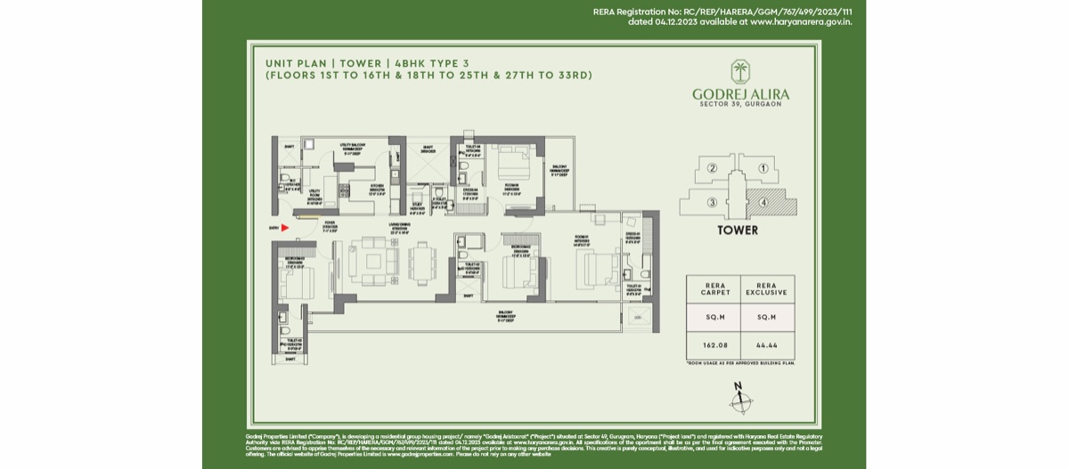 Godrej Alira 4 BHK Type 3