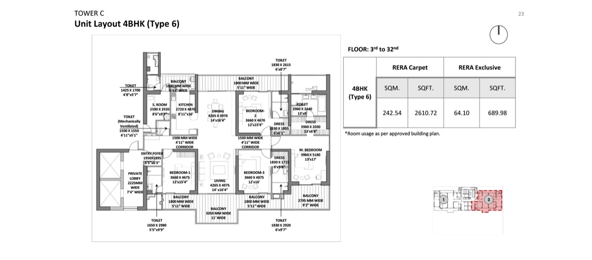 Godrej Miraya 4 BHK Tower C