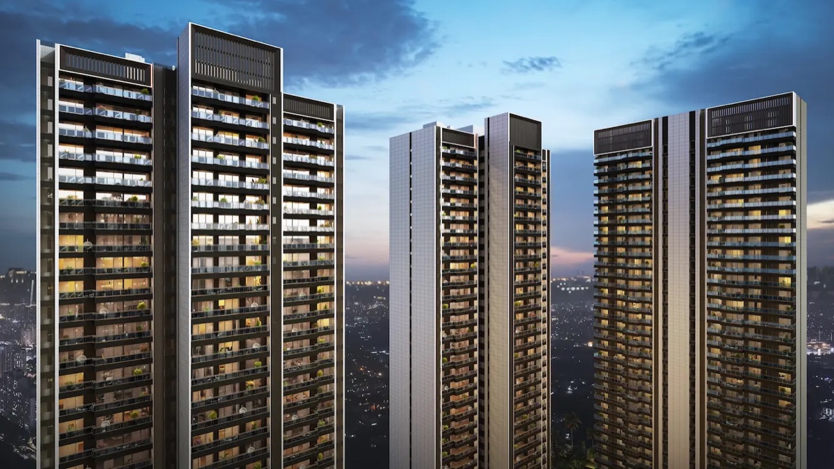 Towers facade at dusk