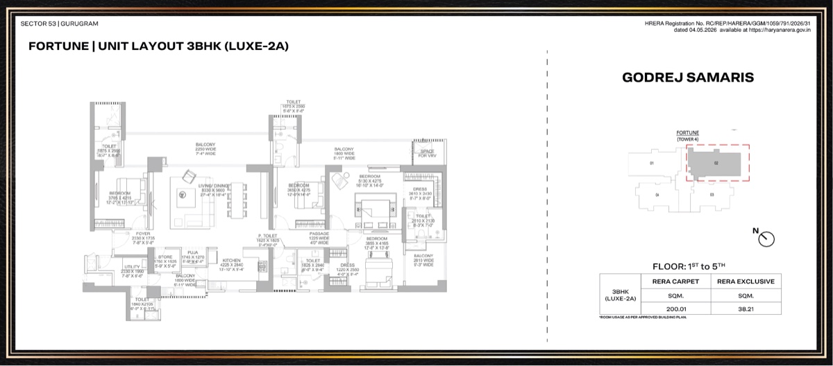 Godrej Samaris 3 BHK Luxe-2A