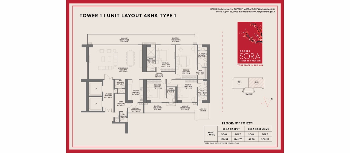 Godrej Sora 4 BHK Type 1