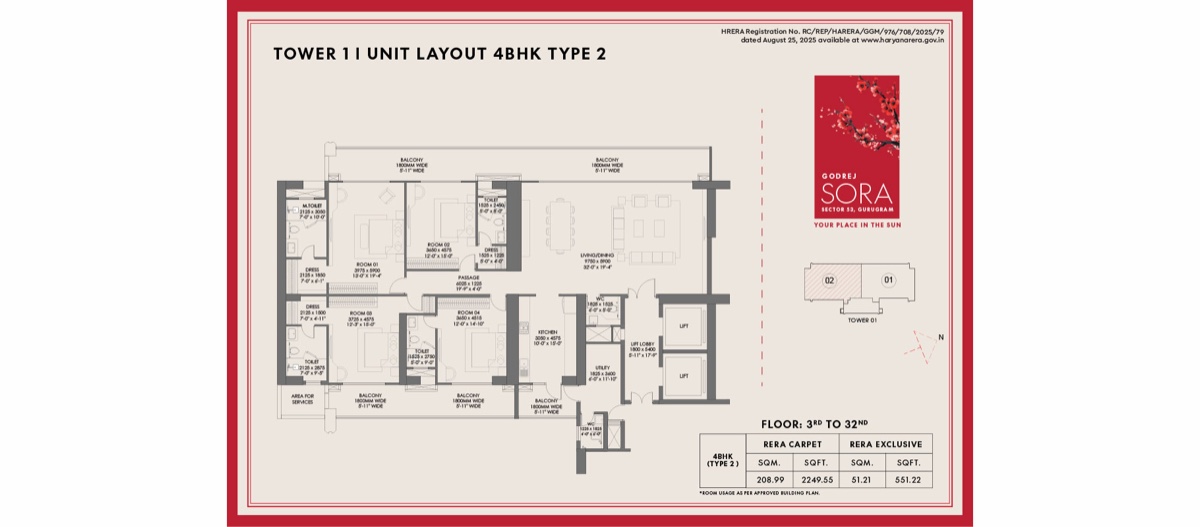 Godrej Sora 4 BHK Type 2