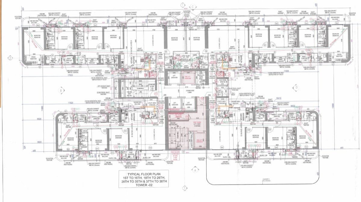 Godrej Verano Typical floor plan, Tower 2