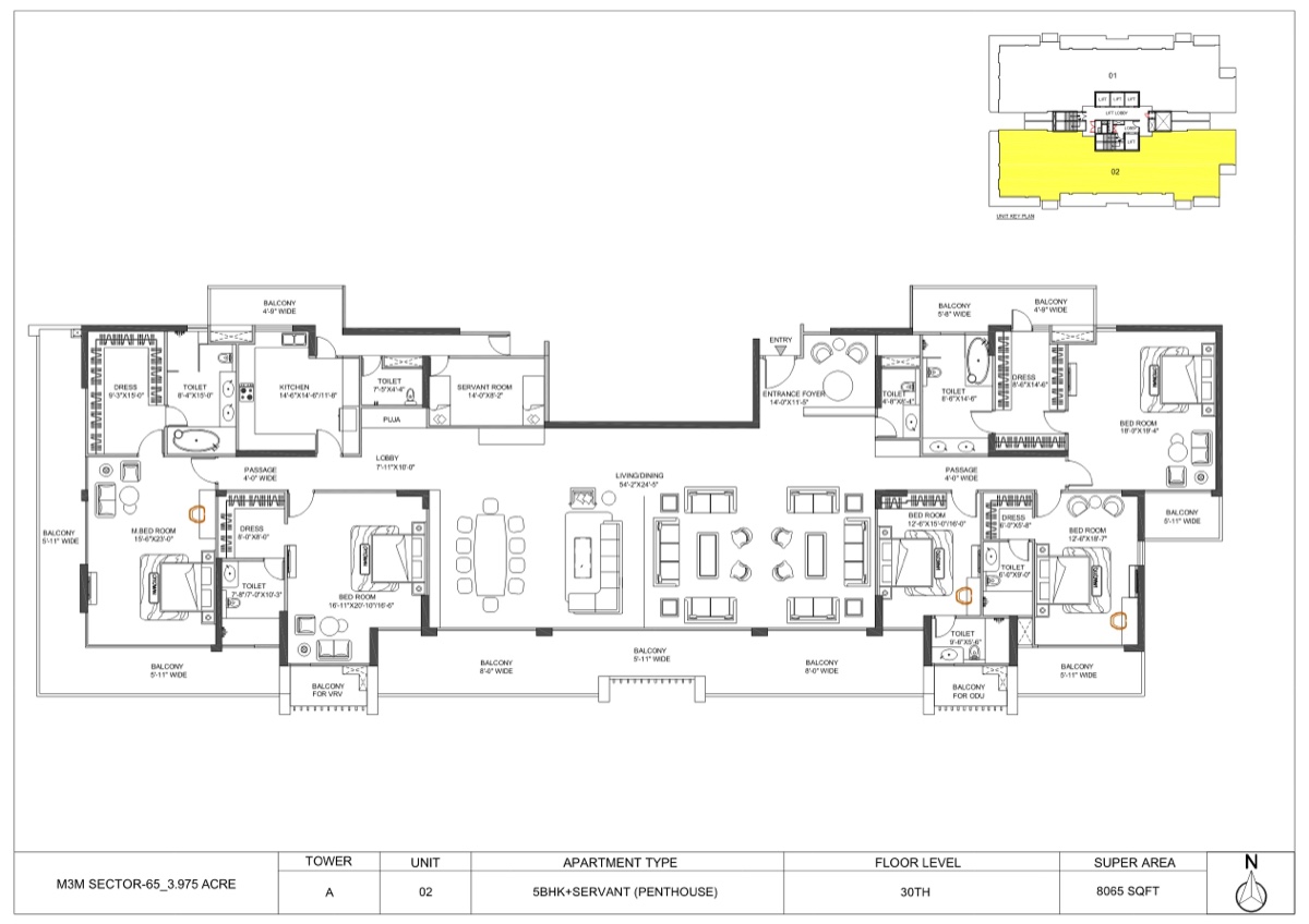 M3M Altitude 5 BHK penthouse, 8,065 sq ft super area