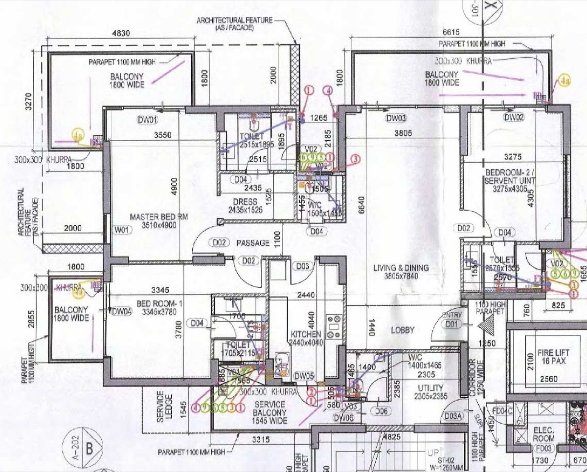 M3M Opus 3 BHK + servant room, typical unit, Tower 11 approved plan