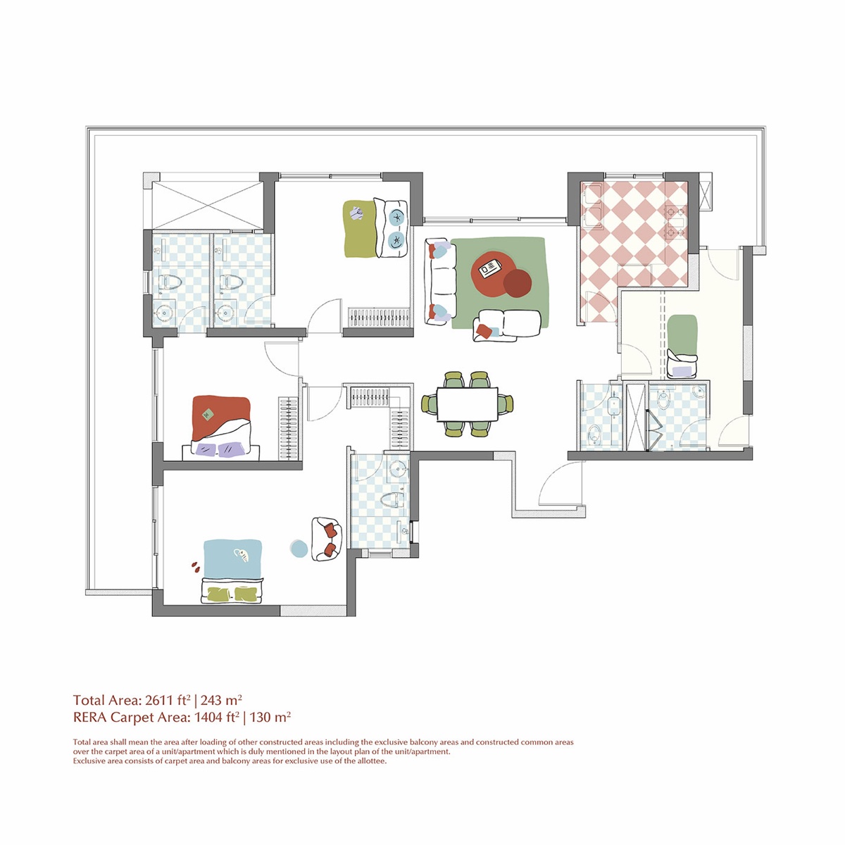 Estate 360 3 Bedroom (carpet 1,404 sq ft)