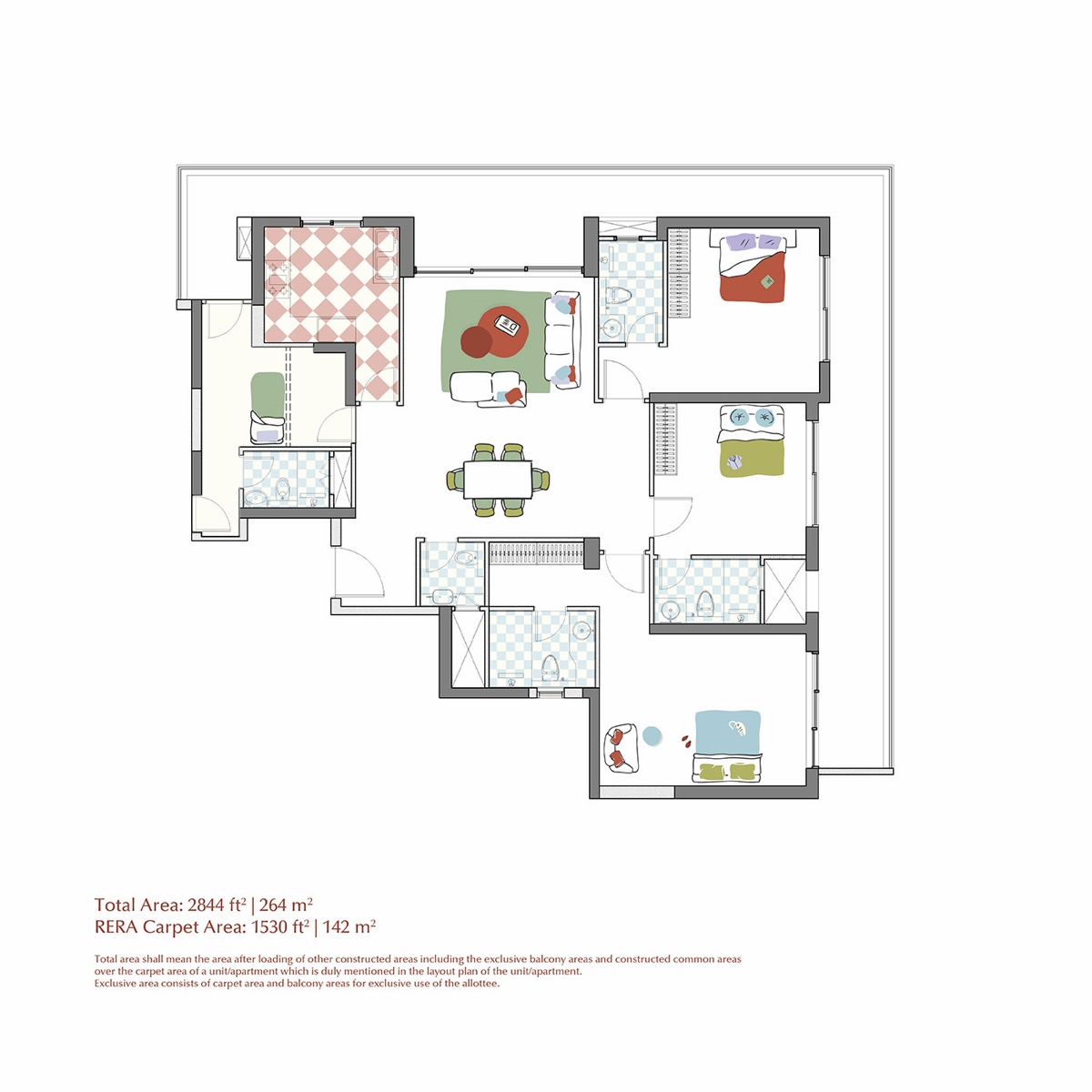 Estate 360 3 Bedroom+ Type A (carpet 1,530 sq ft)