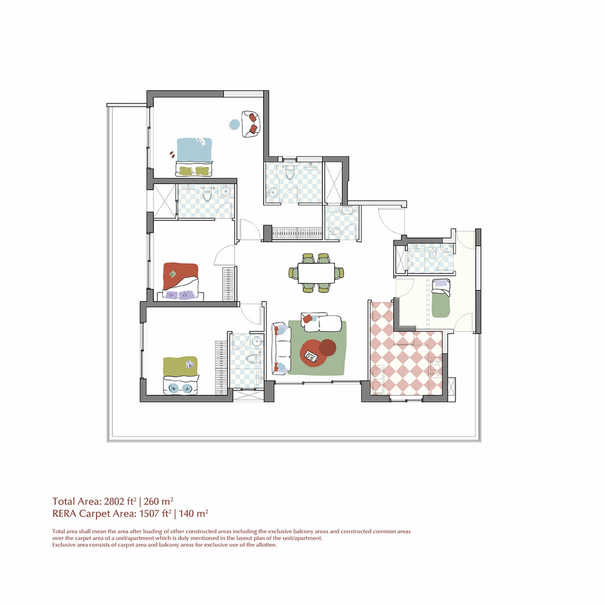 Estate 360 3 Bedroom+ Type B (carpet 1,507 sq ft)