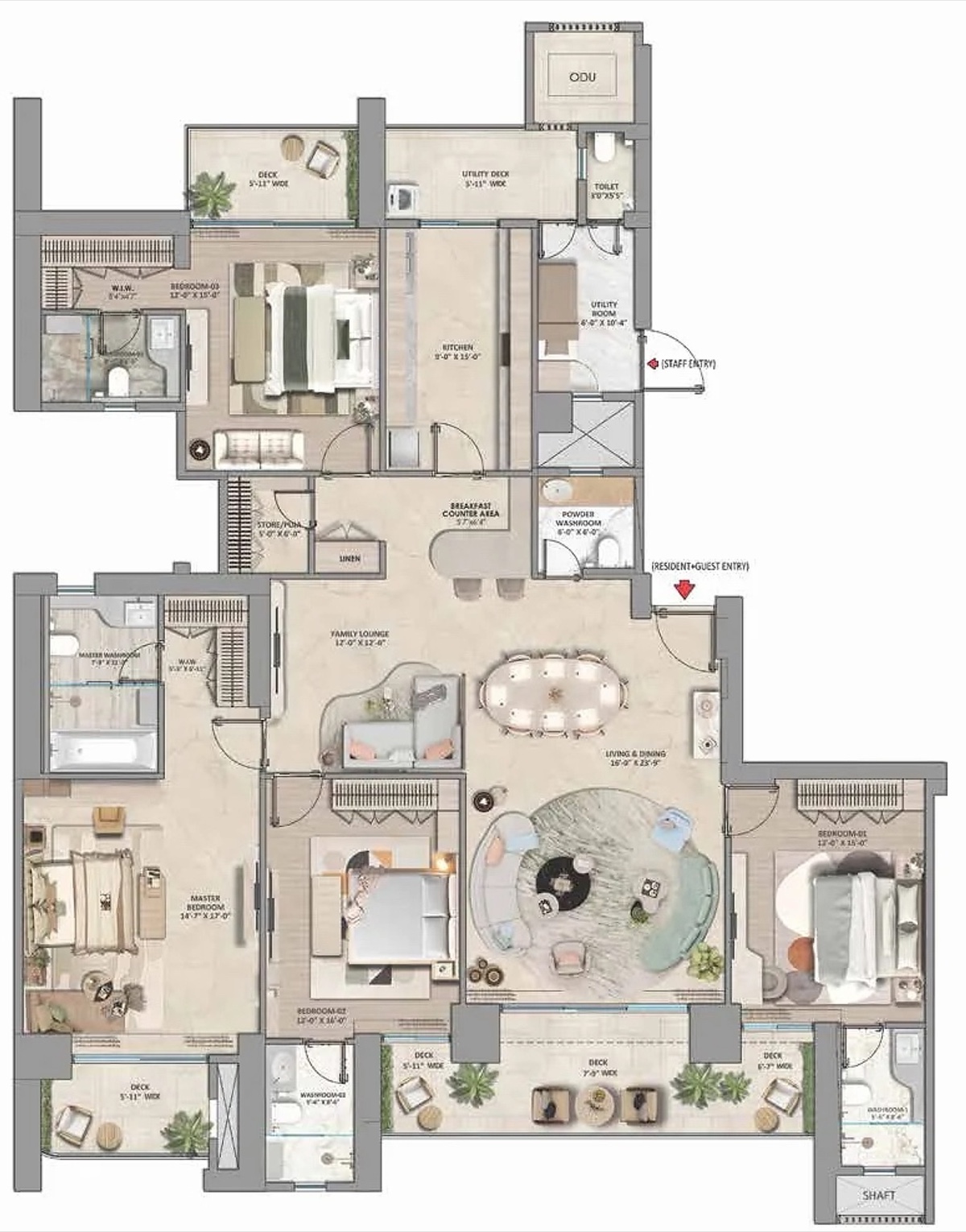 Westin Residences Gurugram 4 BHK Medium, Towers 5 & 6