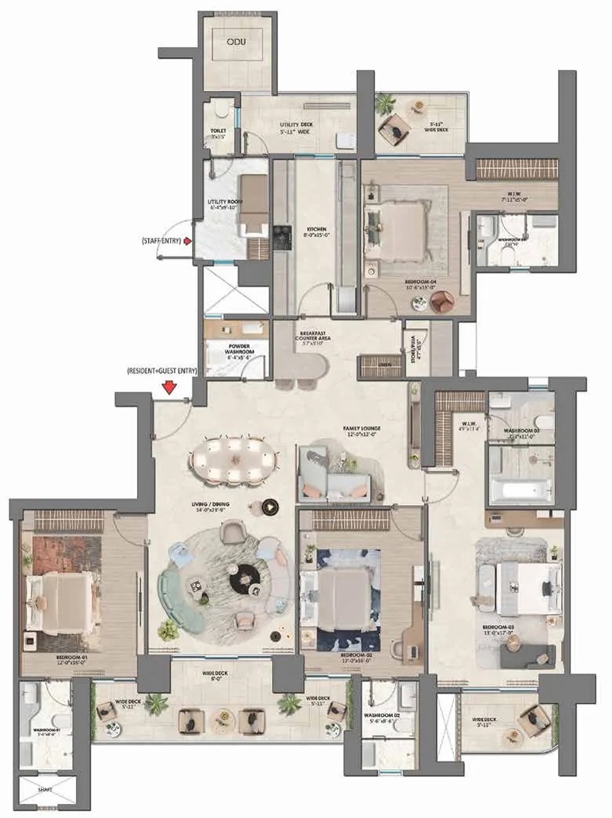 Westin Residences Gurugram 4 BHK Small, Towers 7, 8 & 9